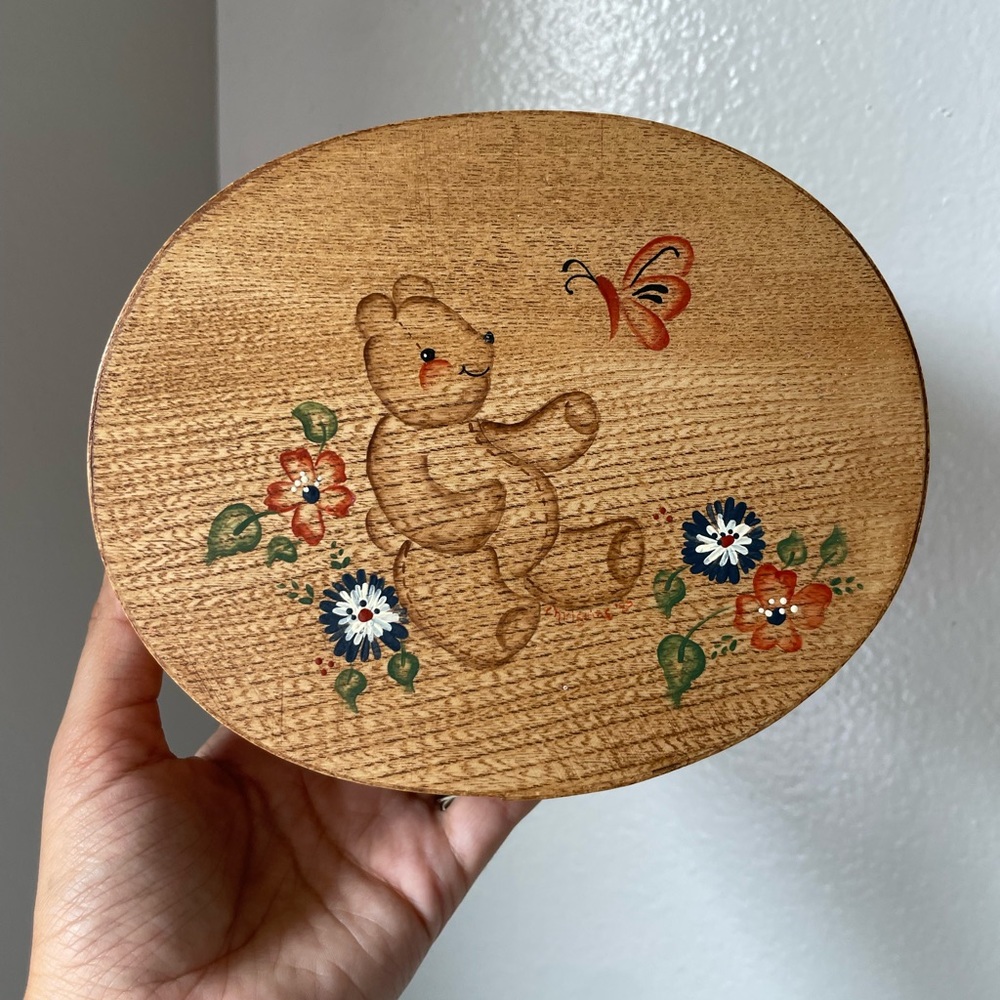 Vintage Hand-painted Bentwood Box